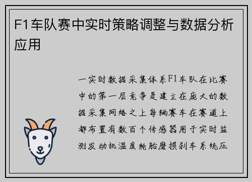 F1车队赛中实时策略调整与数据分析应用